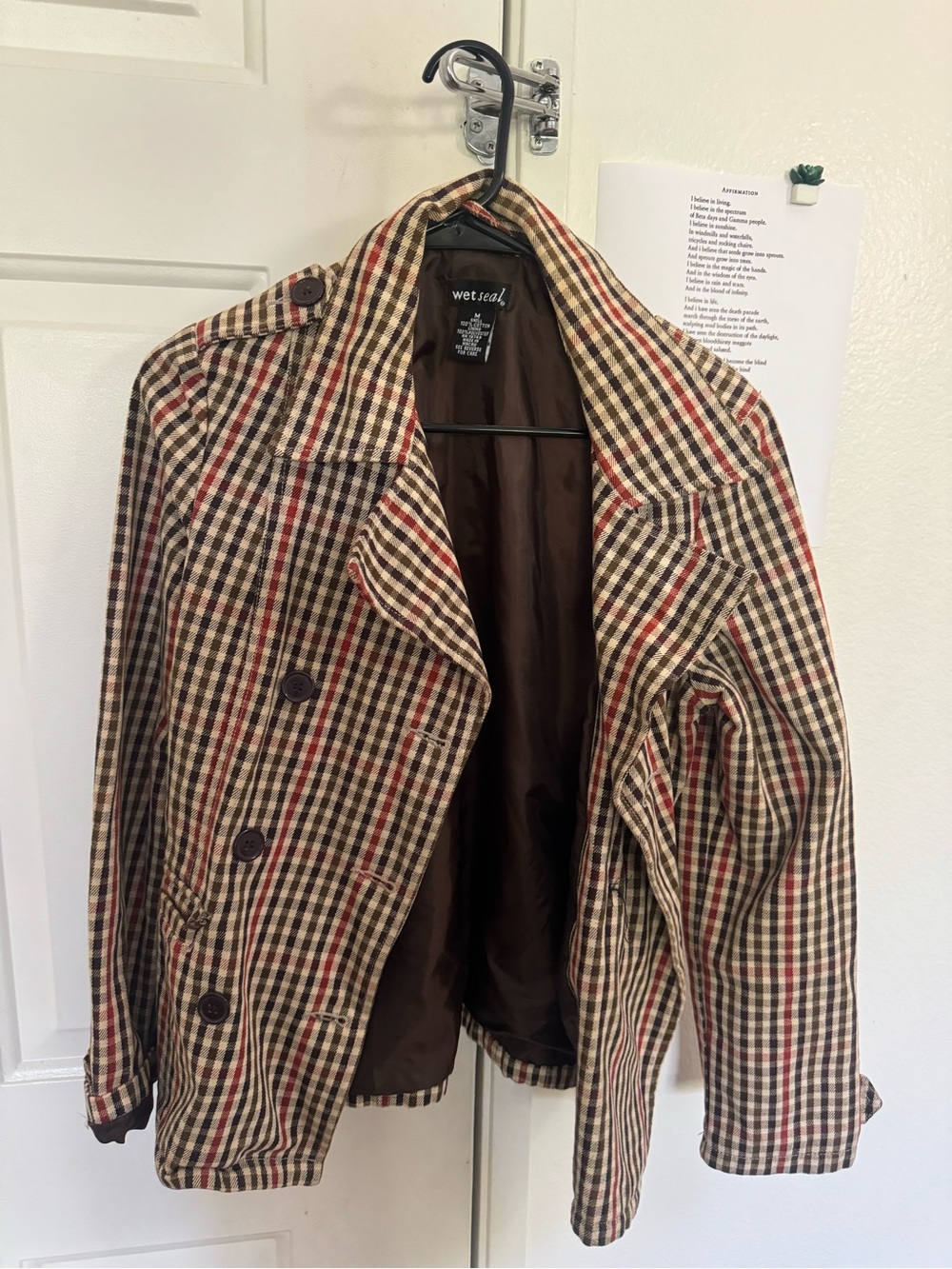 Wet Seal Plaid Jacket